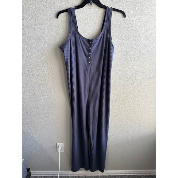 ❤️Old Navy Cropped Rib-Knit Henley Lounge Jumpsuit - Picture 4 of 6